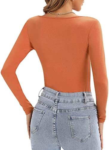 רוזלוקס נשים צוואר צוואר חולצות שרוול ארוך מצוידות בשכבה בסיסית צמרות תרמיות רכות