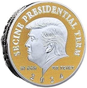 2024 טראמפ טראמפ דו-צבעי נציג מטבע מטבע מטבע מדליית מטבעות נשיא ארהב טראמפ טראן מטבעות אספנות