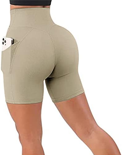 מכנסי אופנוען בעלי מותניים גבוהים לנשים מכנסיים קצרים חוצה מותניים יוגה קצרים חלקים חלקים ישב חלקים