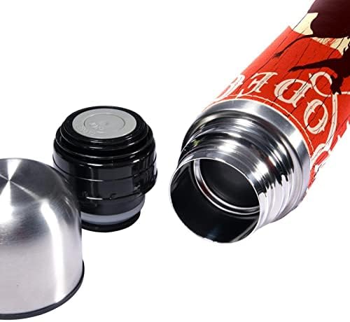 SDFSDFSD 17 גרם ואקום מבודד נירוסטה בקבוק מים ספורט קפה ספל ספל ספל עור אמיתי עטוף BPA בחינם, קאובוי