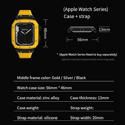 Bholsa ללהקת Apple Watch Series 7 45 ממ סגסוגת גבר מארז 44 ממ 42 ממ מתכת יוקרתית גומי נירוסטה אביזרי