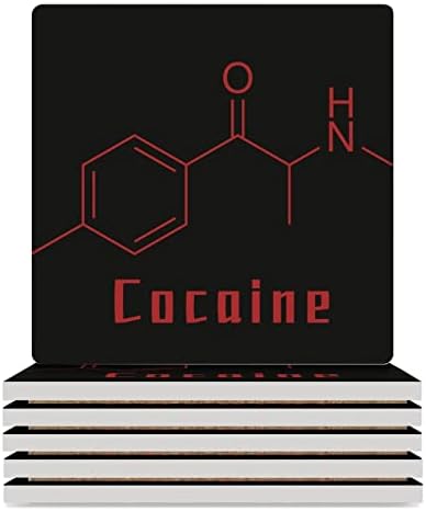 קוקאין נוסחה תחתיות עבור משקאות כיכר לשתות תחתיות שולחן תחתיות סט כוס מחצלות עם פקק בסיס 6 יחידות