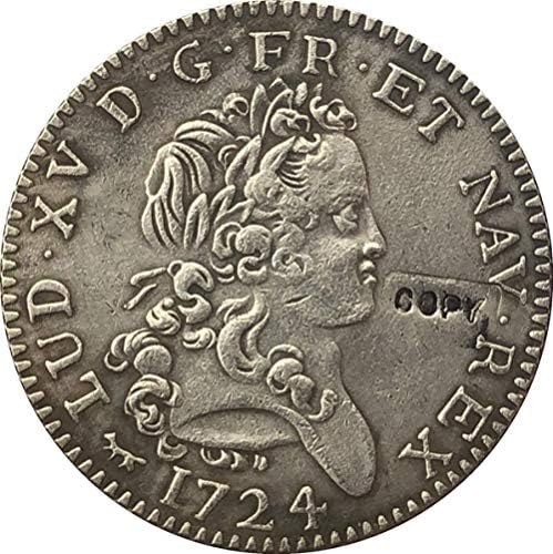 מטבע אתגר 1724 מטבע צרפת מטבע עותק עותק קישוטי אוסף אוסף מתנות אוסף מטבע