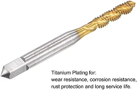 חילוף ספירלה של UXCell Spiral Resting Breat 8-32 UNC, HSS Titanium Propeted Machine Thread בורג ברז